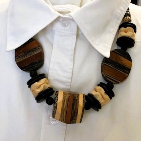 Jewelry - Wood Bead Statement Necklace